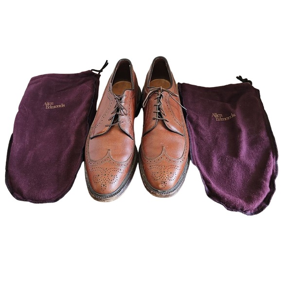 Allen Edmonds MacNeil Wingtip Oxford Shoes 9157 Men\'s Size 12A Brown W/ Bags EUC main image 4